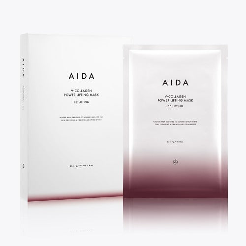 AIDA V-Collagen Power Lifting Mask (4-Pack) | 3D Firming Sheet Mask for Elasticity, Jawline & Facial Contour