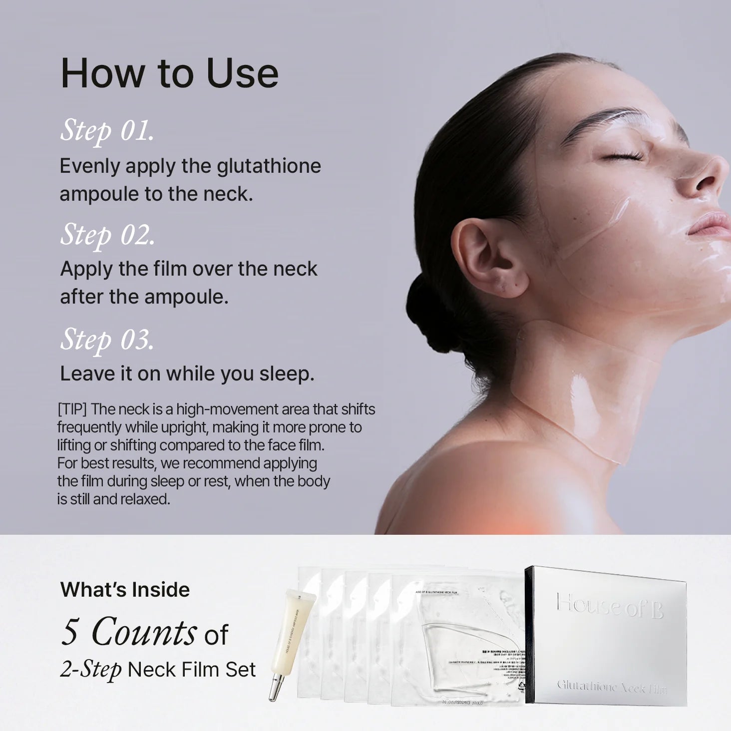 House of B Glutathione Neck Film | Firming & Brightening Neck Treatment