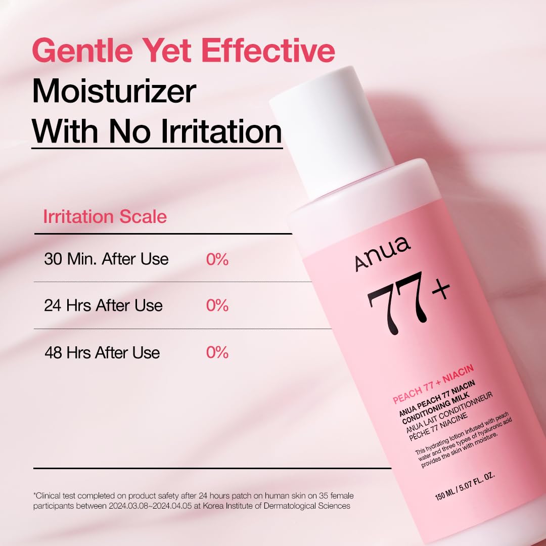 Anua Peach 77 Niacin Conditioning Milk (150ml / 5.07 fl. oz.) | K-Beauty Hydrating Emulsion & Milky Lotion