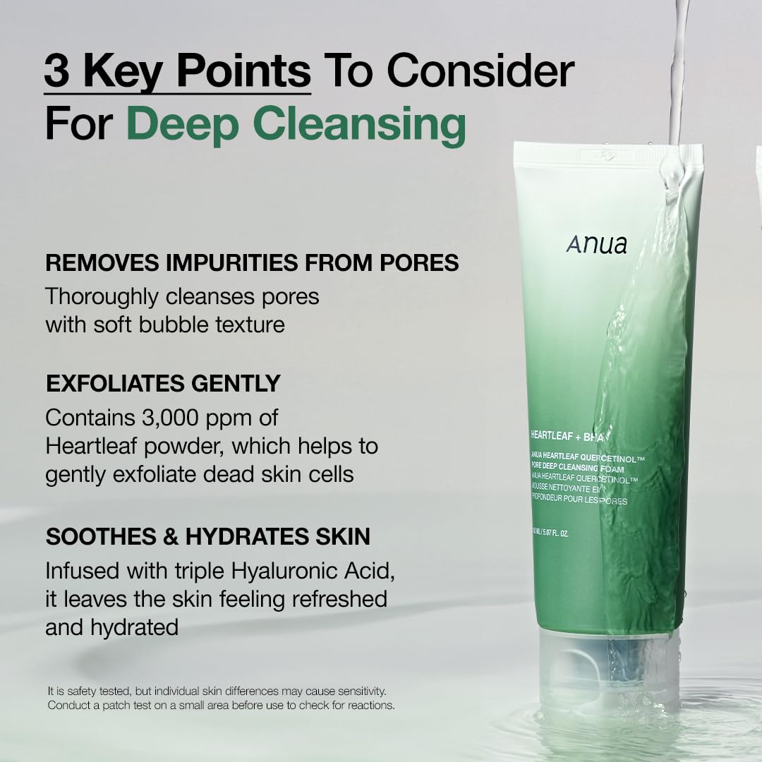ANUA Heartleaf Quercetinol Pore Deep Cleansing Foam | Pore-Cleansing Korean Face Wash