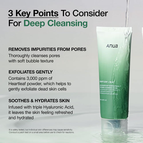 ANUA Heartleaf Quercetinol Pore Deep Cleansing Foam | Pore-Cleansing Korean Face Wash