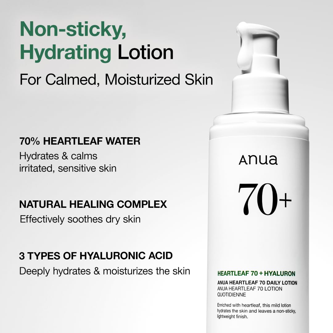 Anua Heartleaf 77 Daily Lotion (200ml / 6.76 fl. oz.) | K-Beauty Daily Face Moisturizer & Calming Lotion