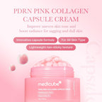 Medicube Salmon DNA PDRN Pink Collagen Capsule Cream (55g / 1.94 oz.) | K-Beauty Glass Glow & Elasticity Dual Cream