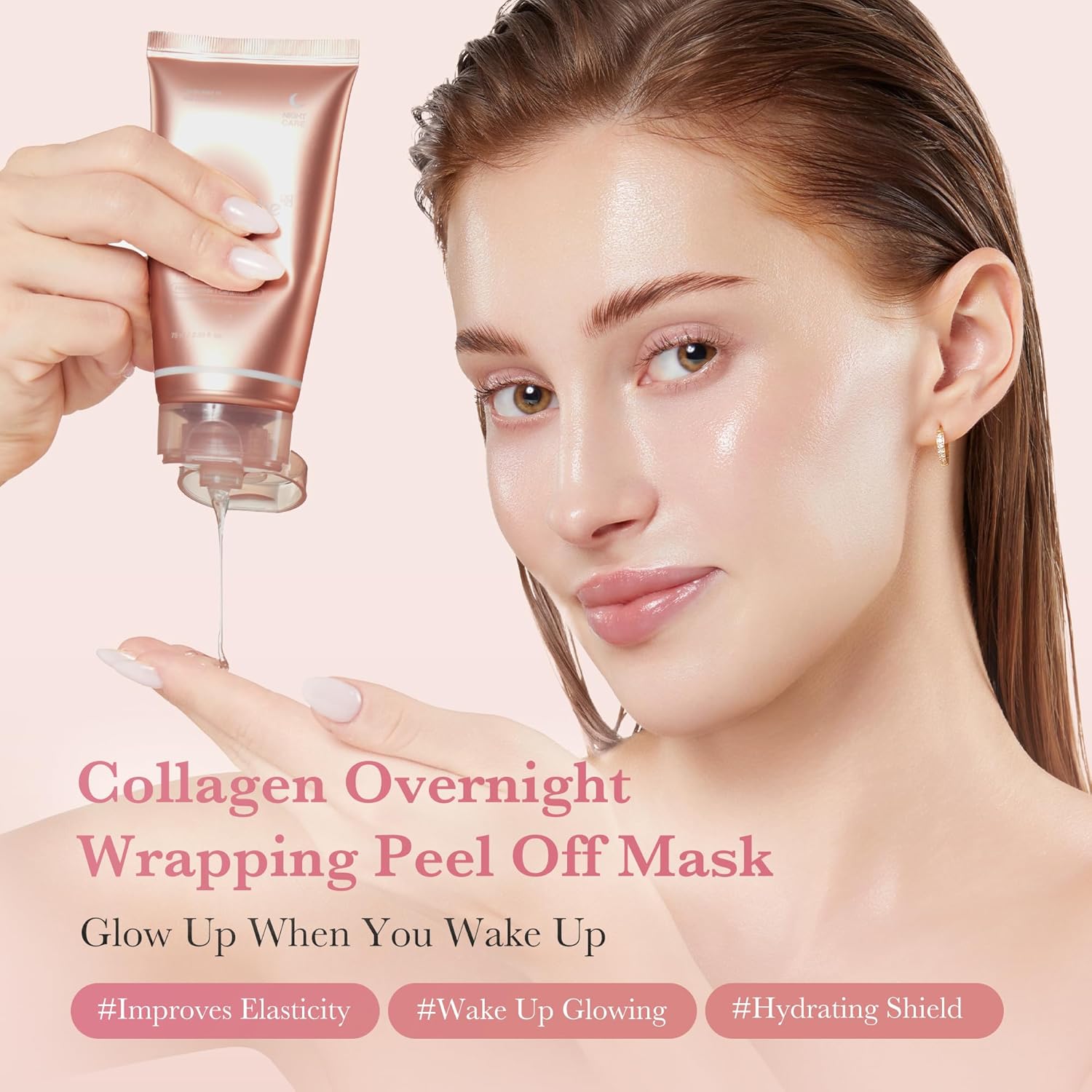 Medicube Collagen Night Wrapping Mask (75ml/2.53 fl.oz) | Overnight Firming & Hydrating Peel-Off Mask