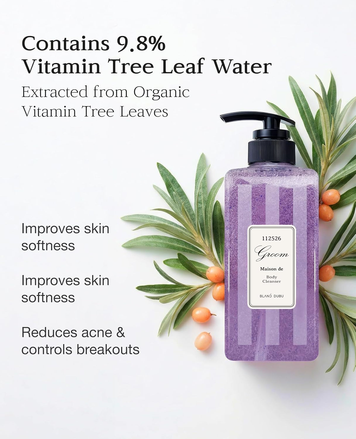 Blanc Dubu Groom Maison de Body Cleanser 500ml | Hydrating & Barrier-Supporting Vitamin Body Wash
