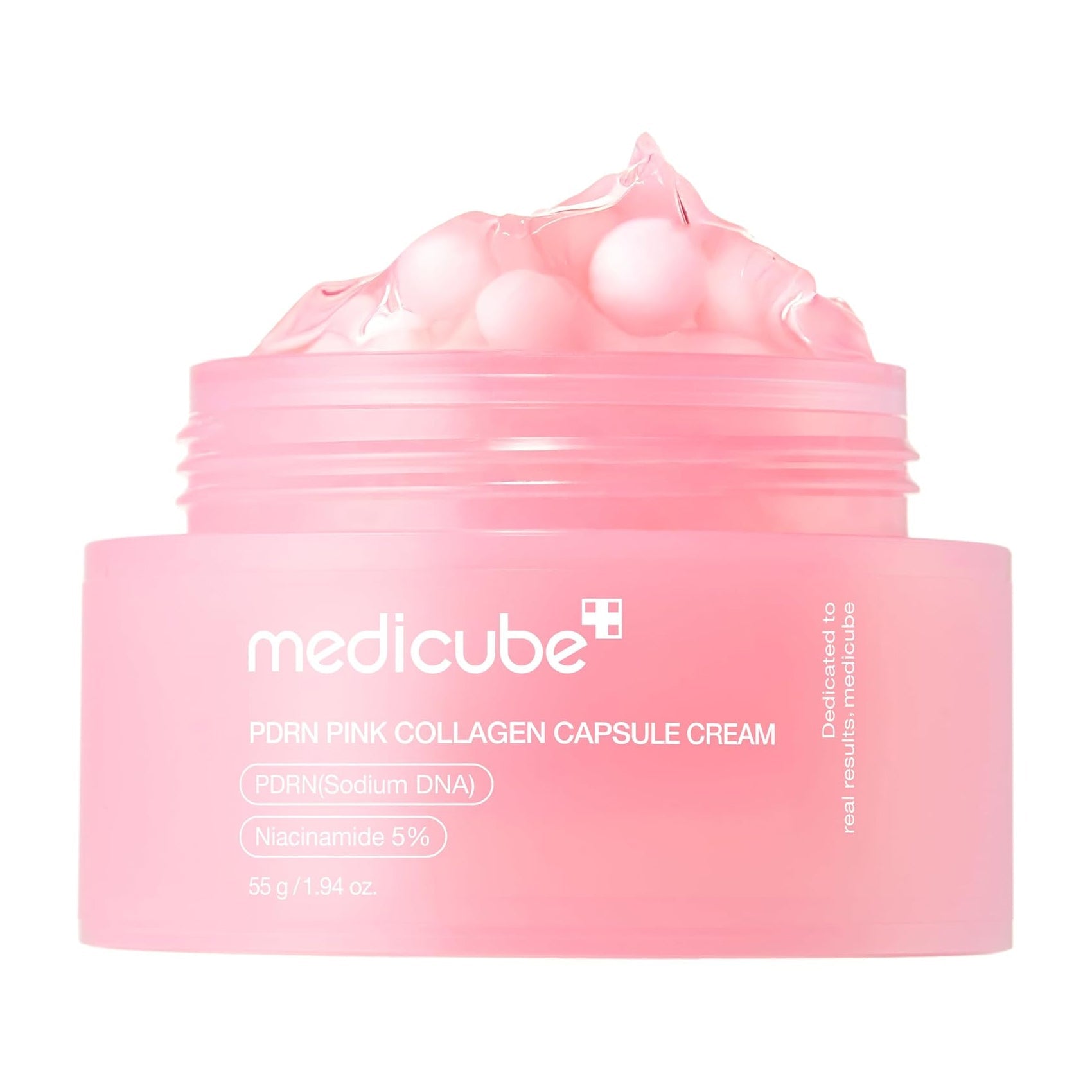 Medicube Salmon DNA PDRN Pink Collagen Capsule Cream (55g / 1.94 oz.) | K-Beauty Glass Glow & Elasticity Dual Cream