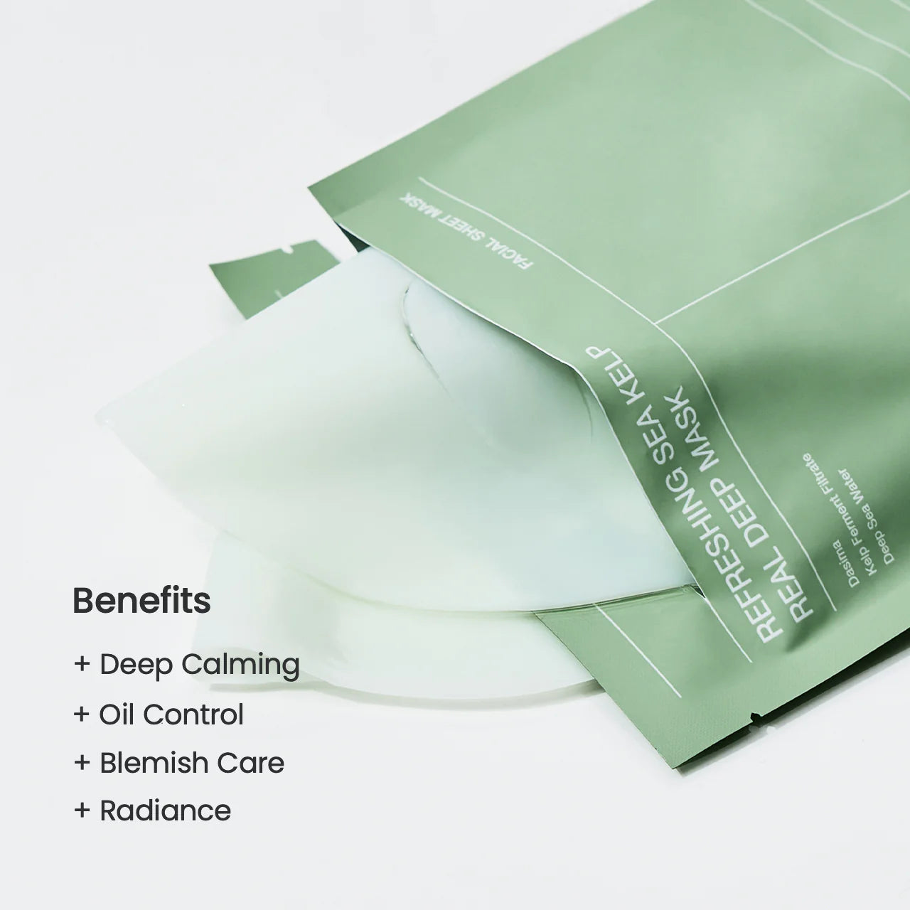 Biodance Refreshing Sea Kelp Real Deep Mask (1 Box / 4 Sheets) | K-Beauty 10% Kelp Ferment Hydrogel Overnight Mask
