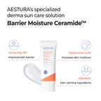 AESTURA Derma UV 365 Barrier Hydro Mineral Sunscreen SPF50+ PA++++ | K-Beauty Zinc Oxide Physical Sunscreen for Sensitive Skin