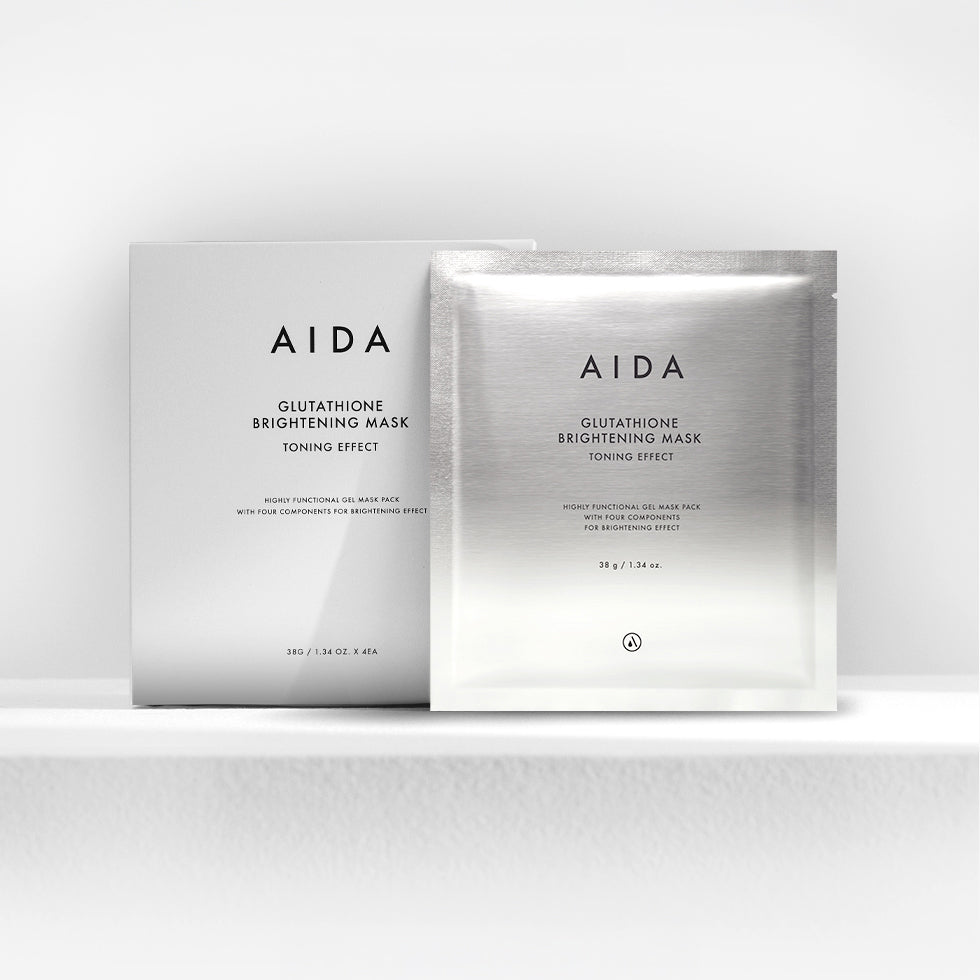 AIDA Glutathione Brightening Mask | Brightening Gel Sheet Mask for Dark Spots, Uneven Tone & Radiance (4-Pack)