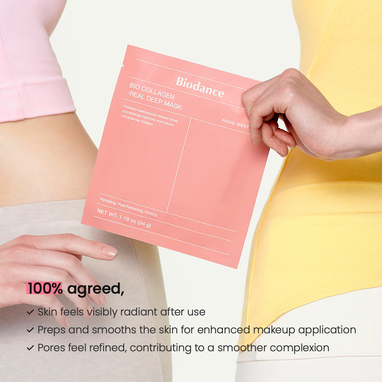 Biodance Bio-Collagen Real Deep Mask (1 Box / 4 Sheets) | K-Beauty 243Da Low Molecular Collagen Overnight Hydrogel Mask
